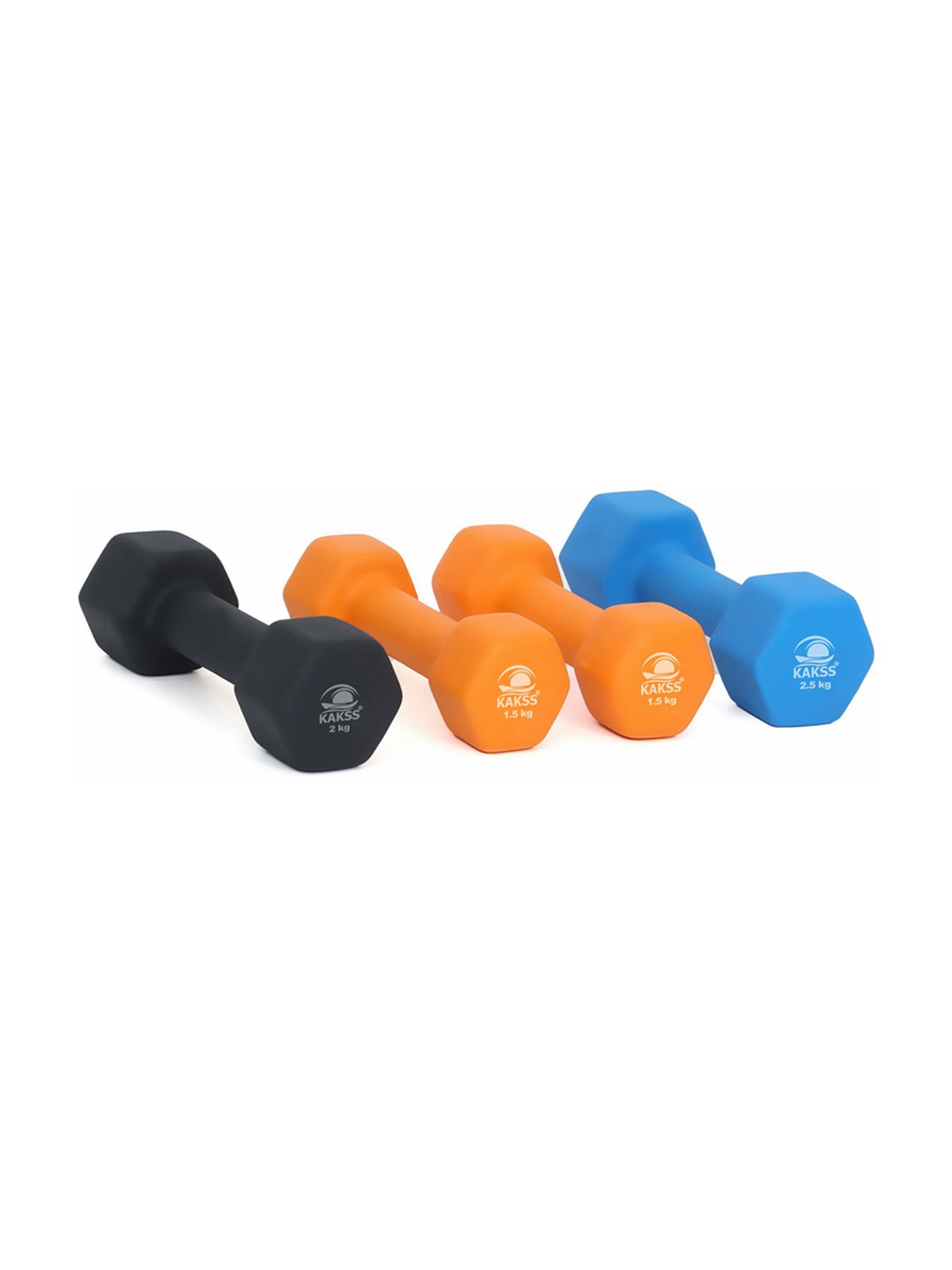 KAKSS Cast Iron NEOPRENE Coated Dumbbells (Multicolor) Size - 12KG