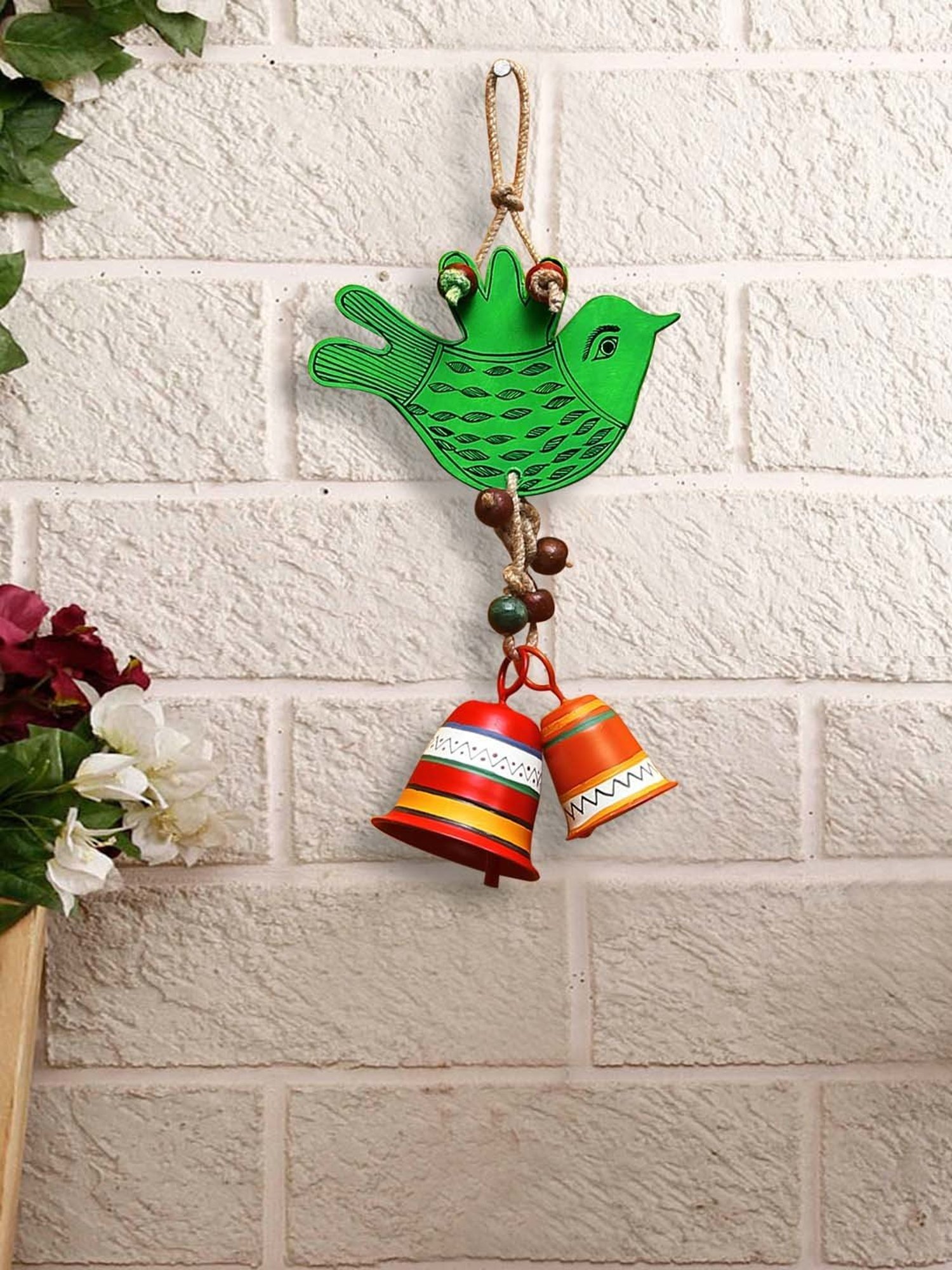 Gathari White & Orange Ceramic Desk Planter