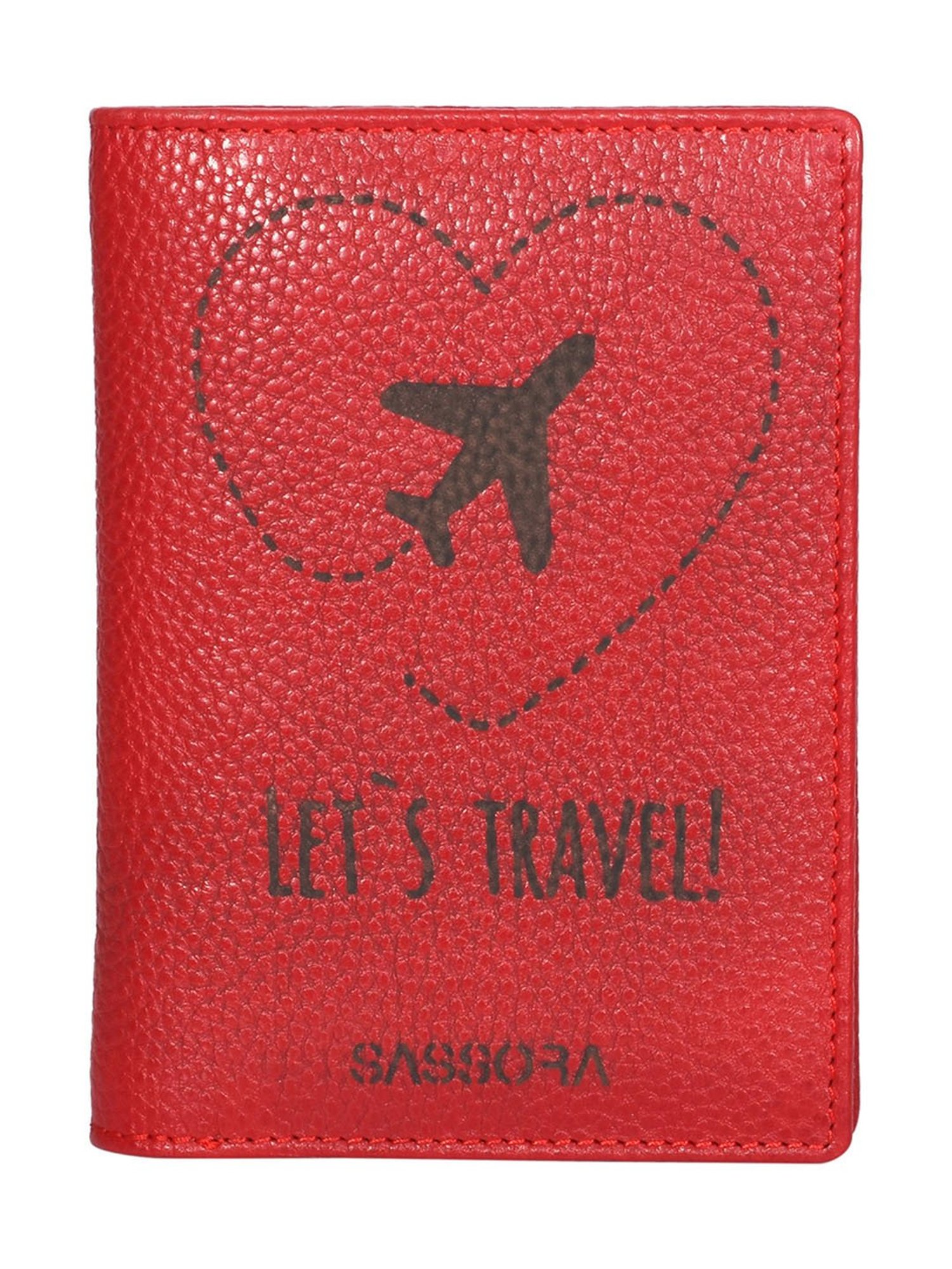 SASSORA Lyla Red Printed Leather Small Passport Holder