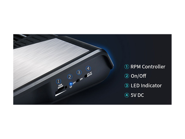 Laptop Cooling Pad, Laptop Cooler with 5 Quiet Red LED Fans for 12"-17" Inch Laptop, Dual USB 2.0 Ports, Portable Angle Adjustable Laptop Stand for Gaming Laptop-Green