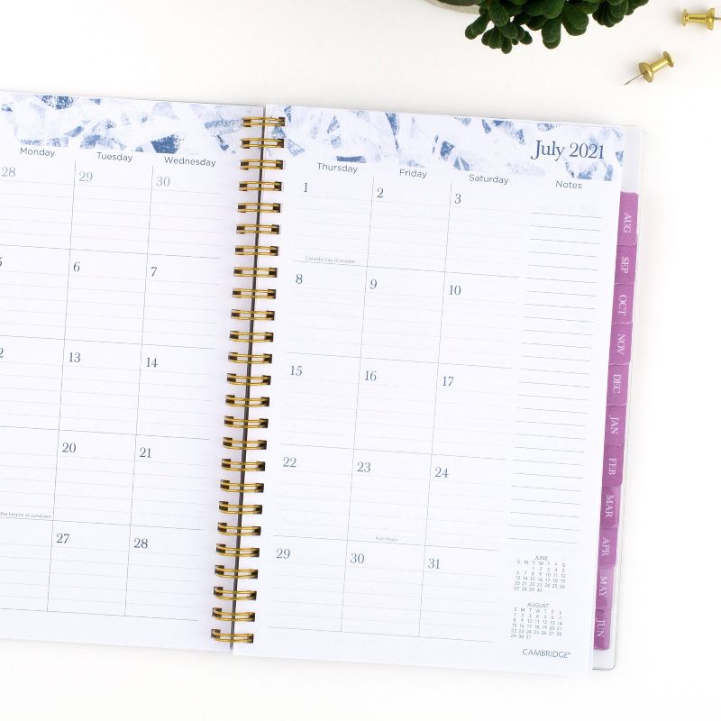 2021-22 Academic Planner 8.5"x5.5" Plastic Weekly/Monthly Quarry Marble - Cambridge