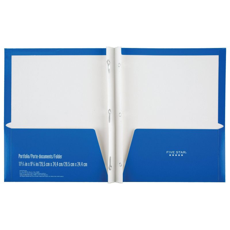 Five Star Paper Portfolio Pocket and Prong Random Color - Mead