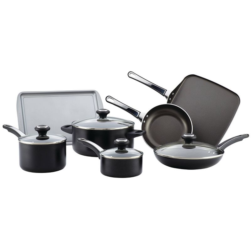 Farberware High Performance 17pc Aluminum Nonstick Cookware Set Black