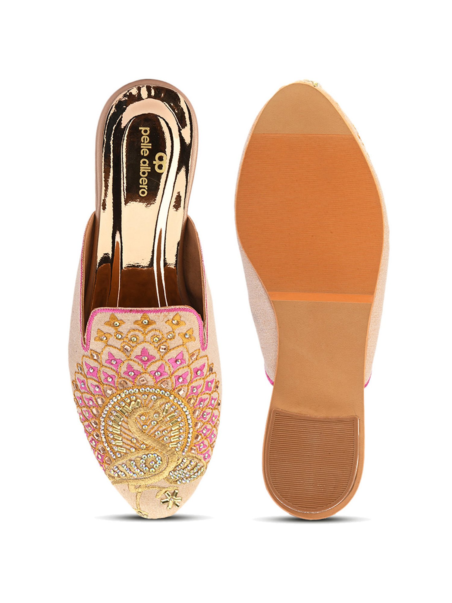 Pelle Albero Women's Rose Gold Mule Shoes