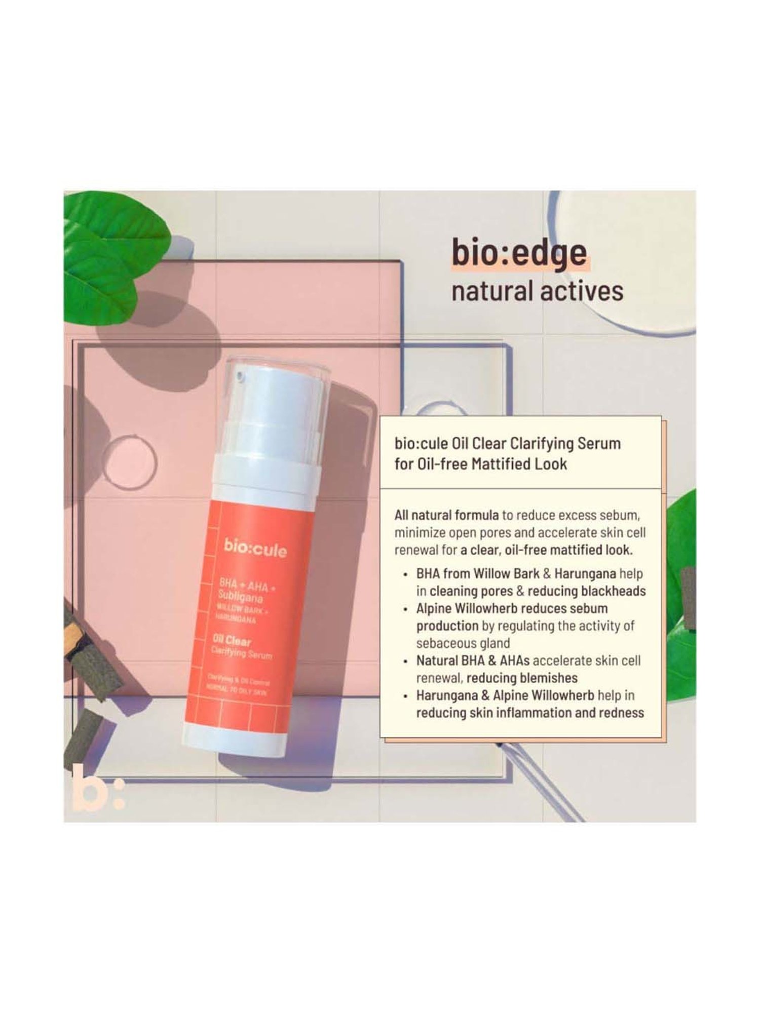 Biocule AHA, BHA Oil Clear Clarifying Face Serum - 15 ml