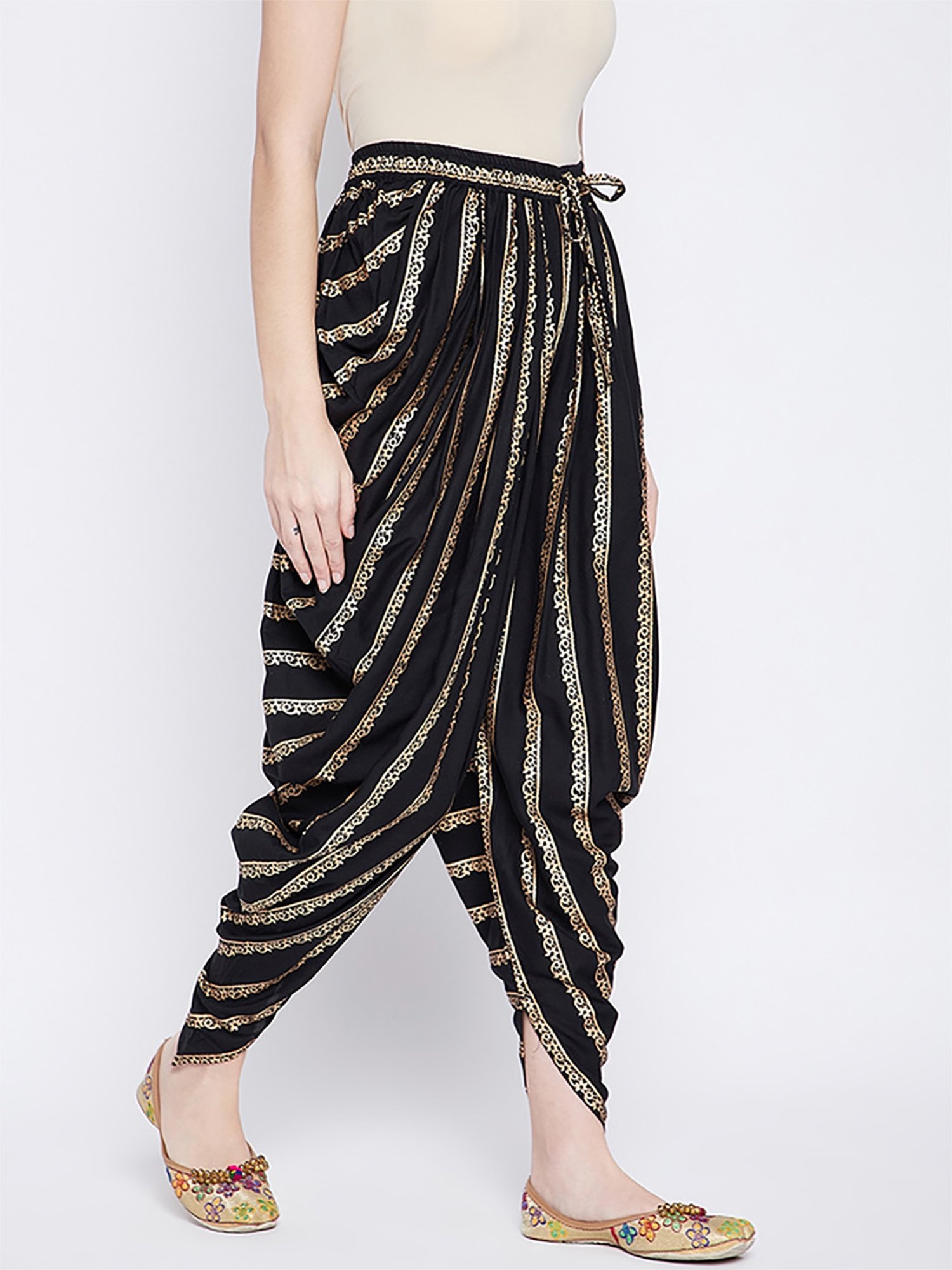 Castle Black Printed Dhoti Pants