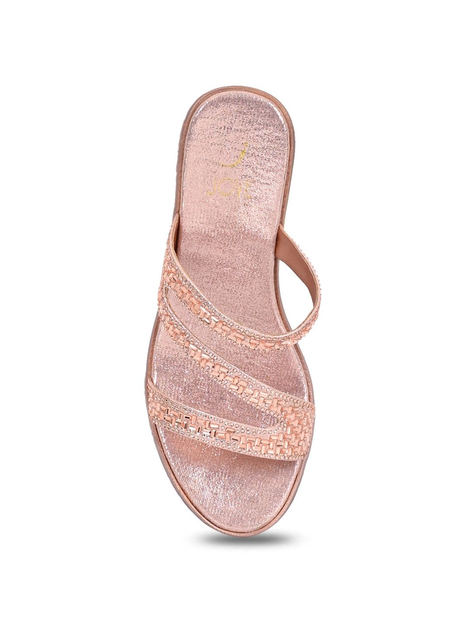 Jove Women's Rose Gold Casual Wedges