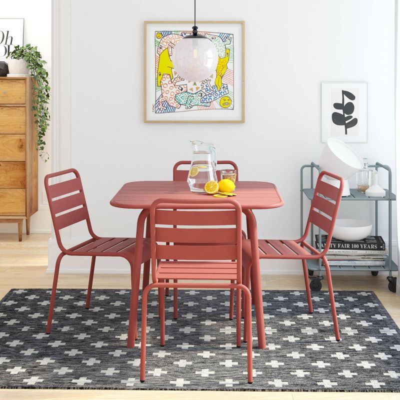 June Square Patio Dining Table - Persimmon - Novogratz