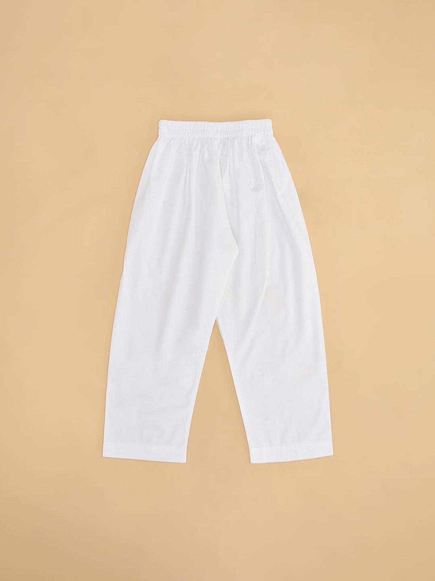 Indus Route by Pantaloons Kids Honey Mustard & White Embroidered Full Sleeves Kurta Set