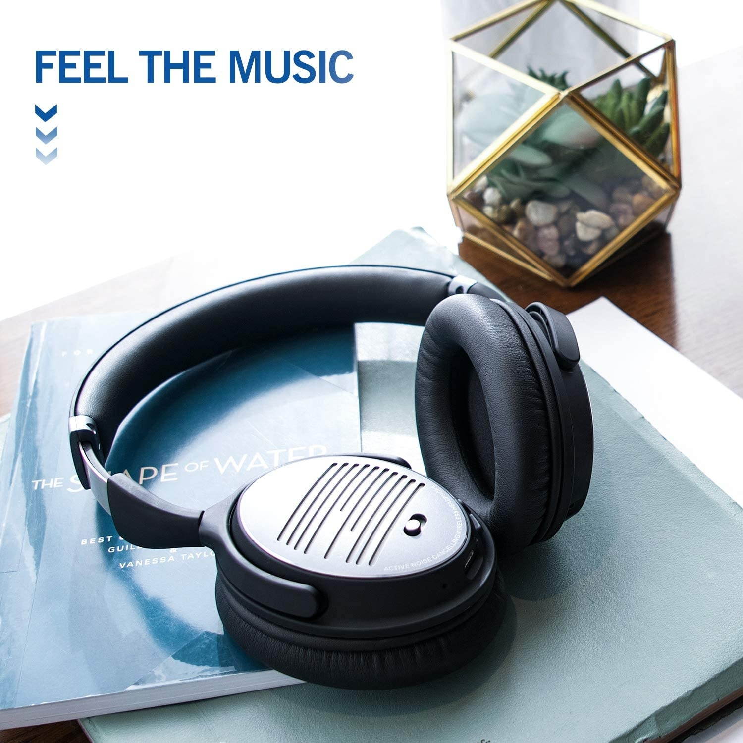 Active Noise Cancelling Headphones ANC Wireless & Wired Bluetooth 4.0 Headset Foldable Over-Ear Headphones with Comfortable Earpads HiFi Stereo Headset with Mic 16 Hours Playtime