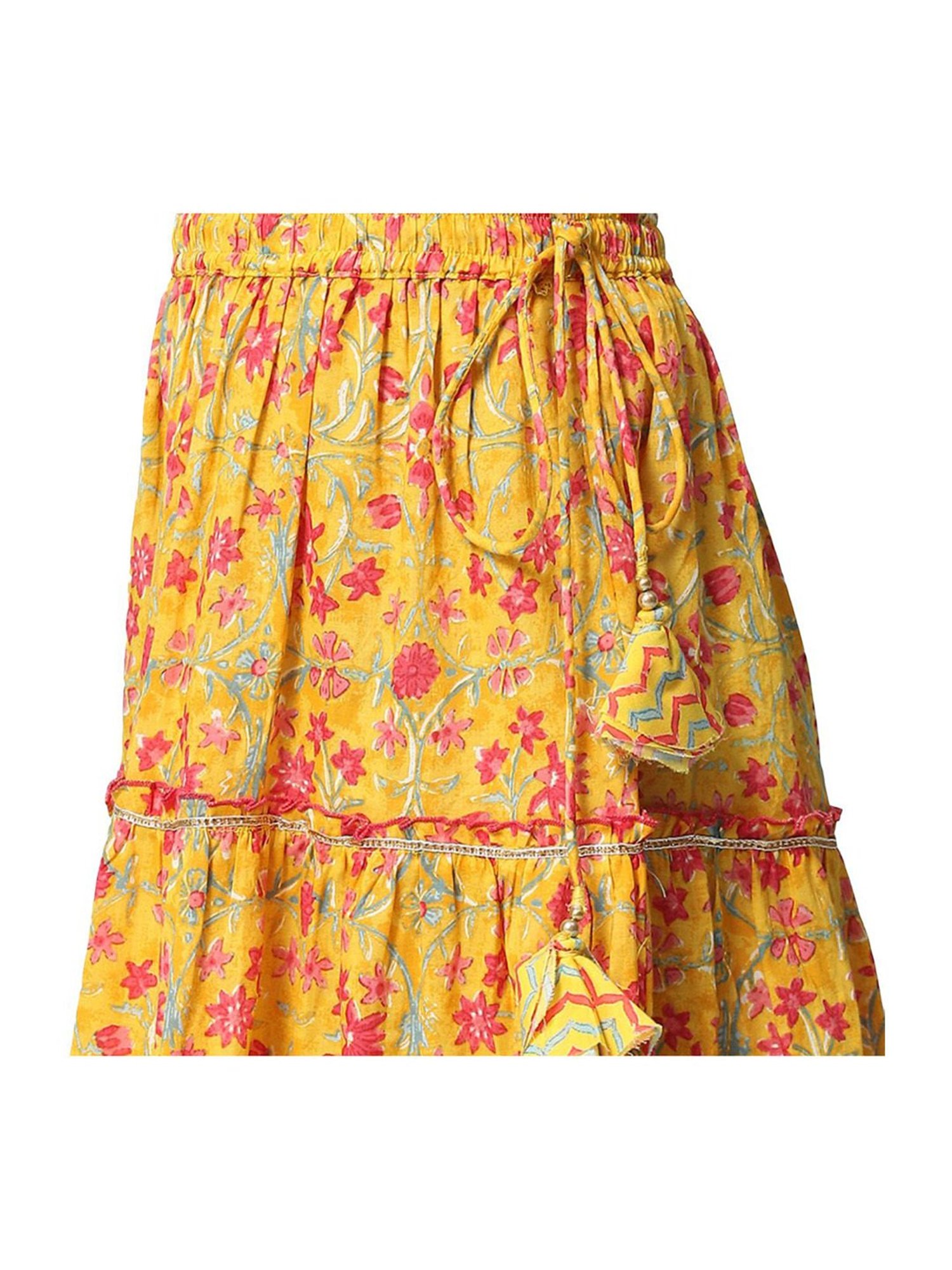 A Little Fable Kids Red & Beige Embellished Lehenga Choli