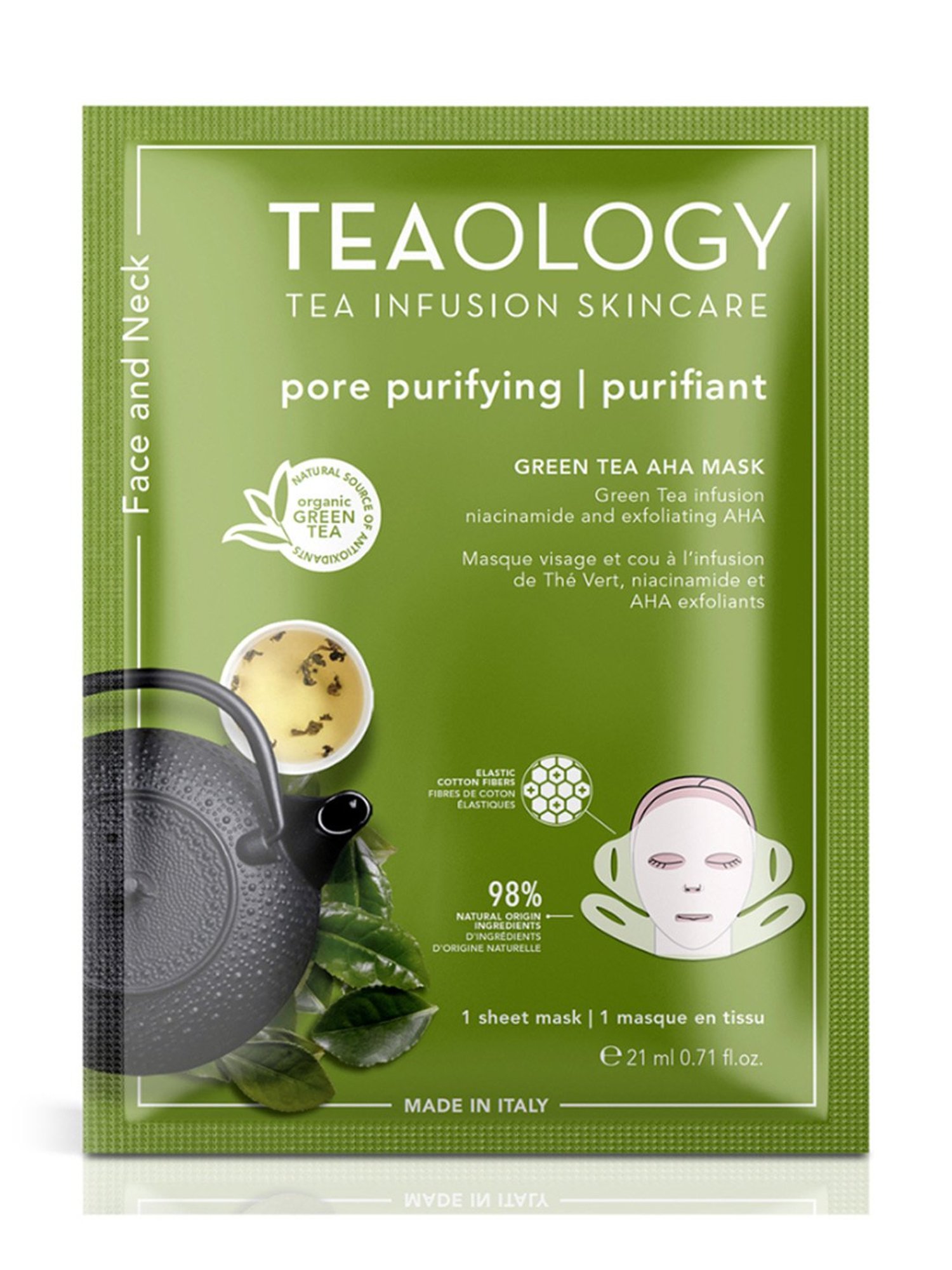 Teaology Pore Purifying Green Tea AHA Mask - 21 ml