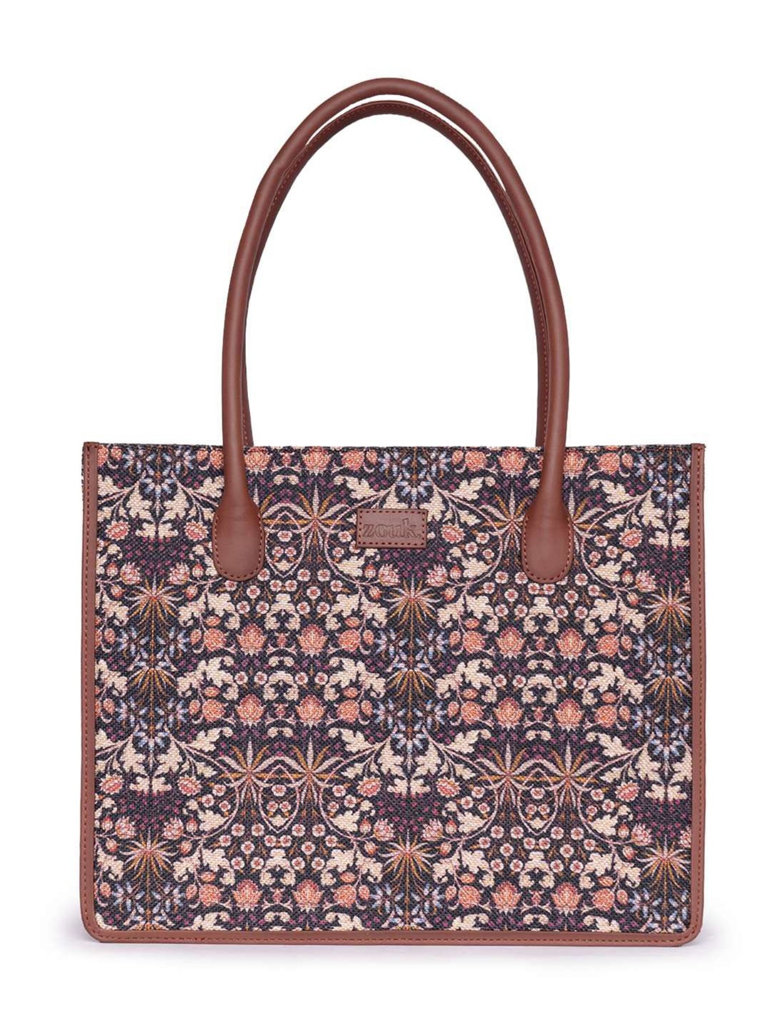 ZOUK Kashmir Blooms Book Multicolor Printed Tote Handbag