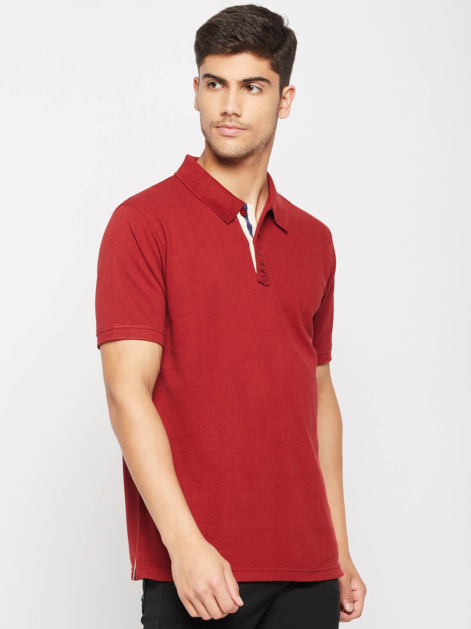 Club York Maroon Regular Fit Polo T-Shirt