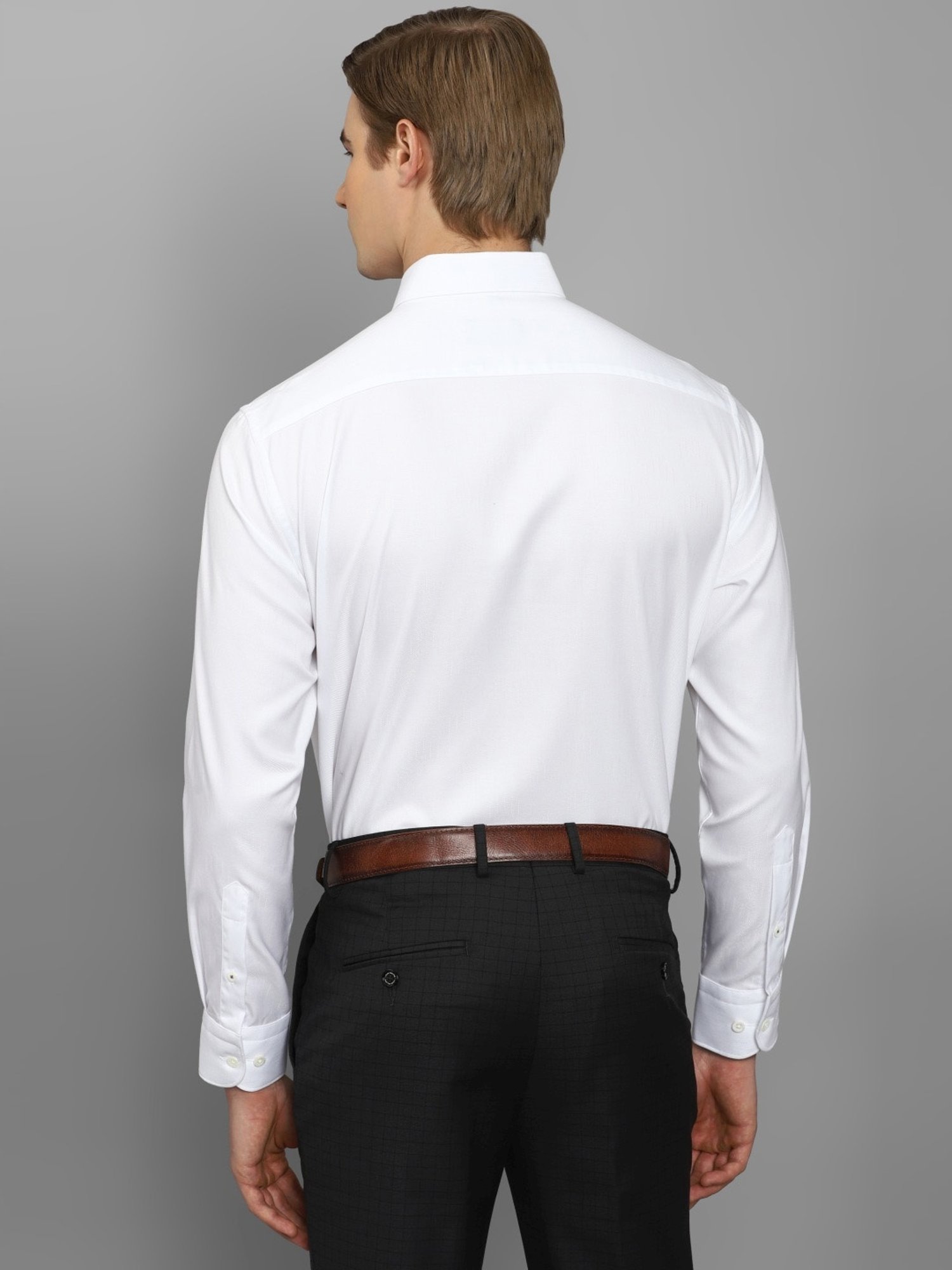 Luxure By Louis Philippe Pearl White Cotton Regular Fit Shirt