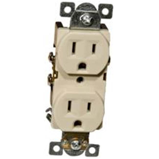 Morris Products 82195 Industrial Grade Duplex Receptacle Ivory 15A-125V