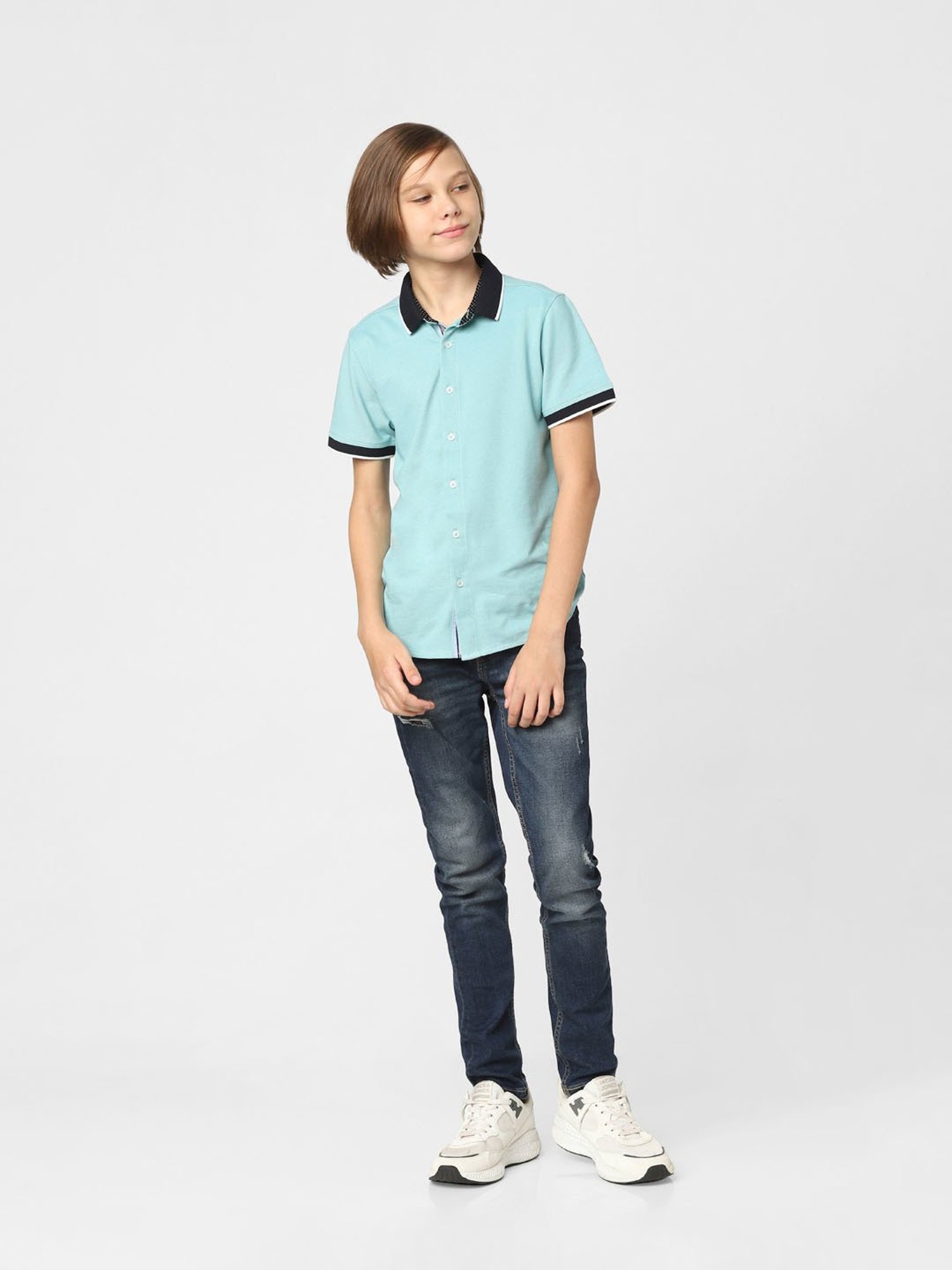 Jack & Jones Junior Blue Solid Shirt