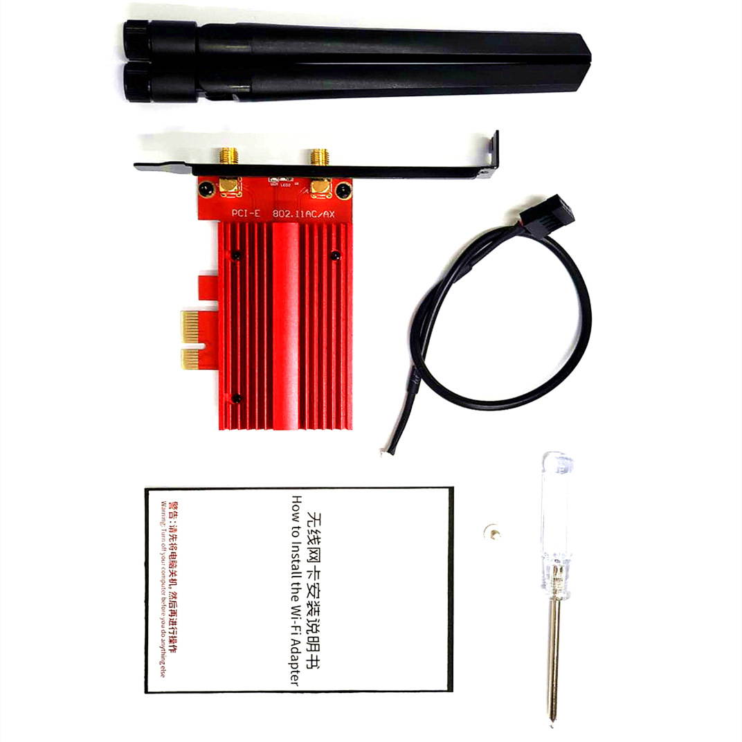 WiFi 6E 5400Mbps AX210 Wireless PCIe Card, Updated to 6G/5.8G/2.4GHz Tri-Band, Bluetooth 5.2, 802.11AX Internal Network Adapter for PC with MU-MIMO, Ultra-Low Latency, Support Windows10(64bit)