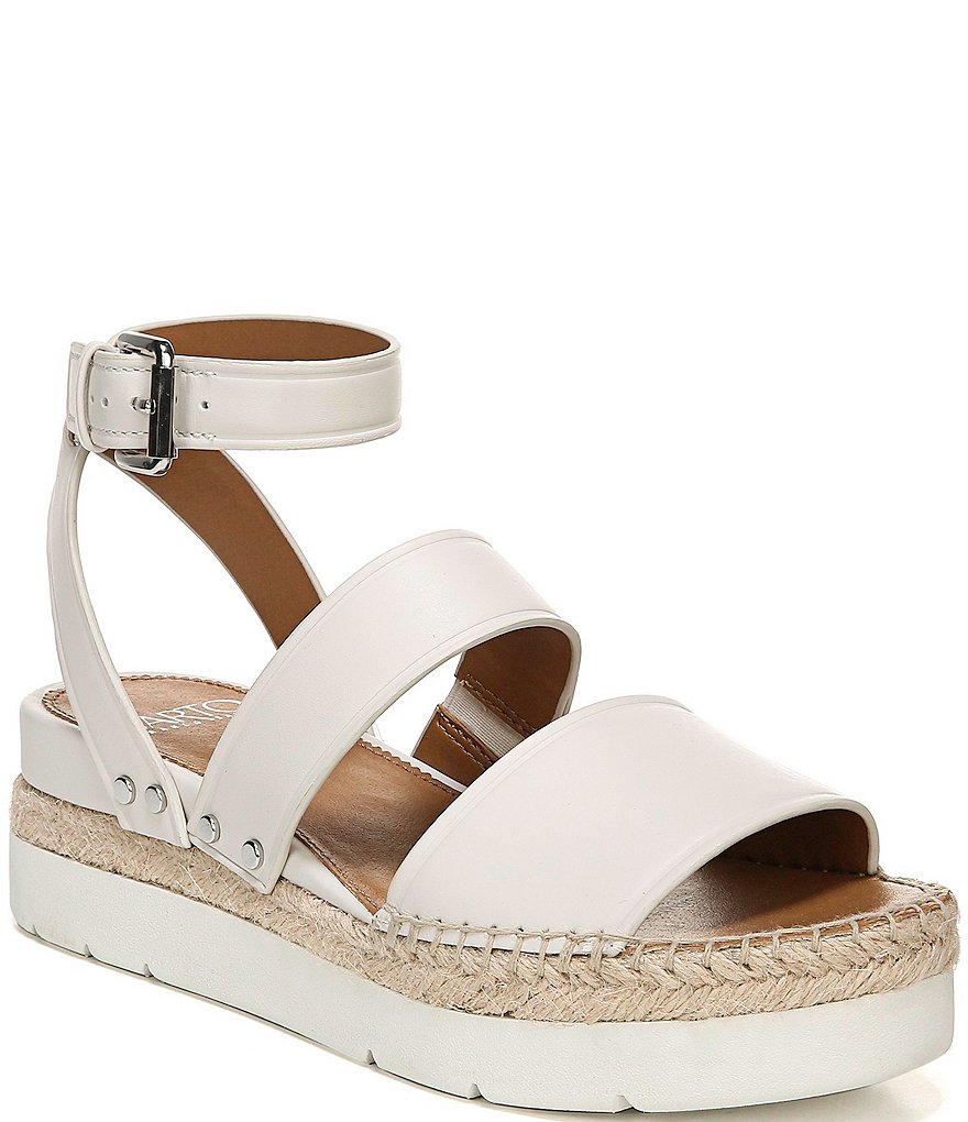 Sarto by Franco Sarto Calvin Leather Espadrille Platform Wedge Sandals