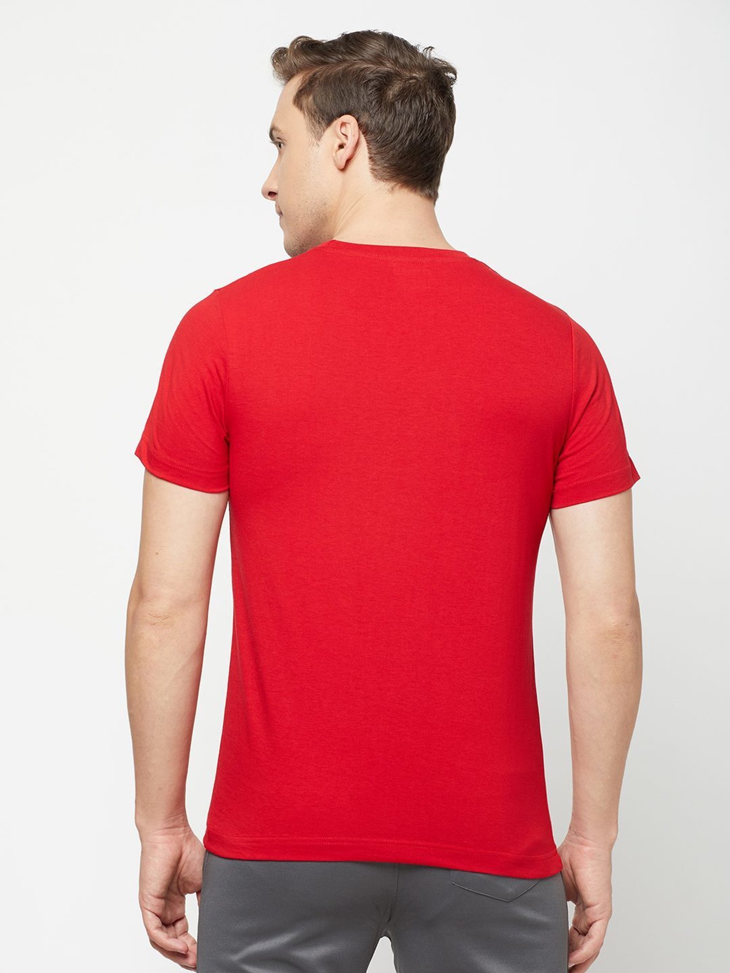 Sporto Red Regular Fit T-Shirt