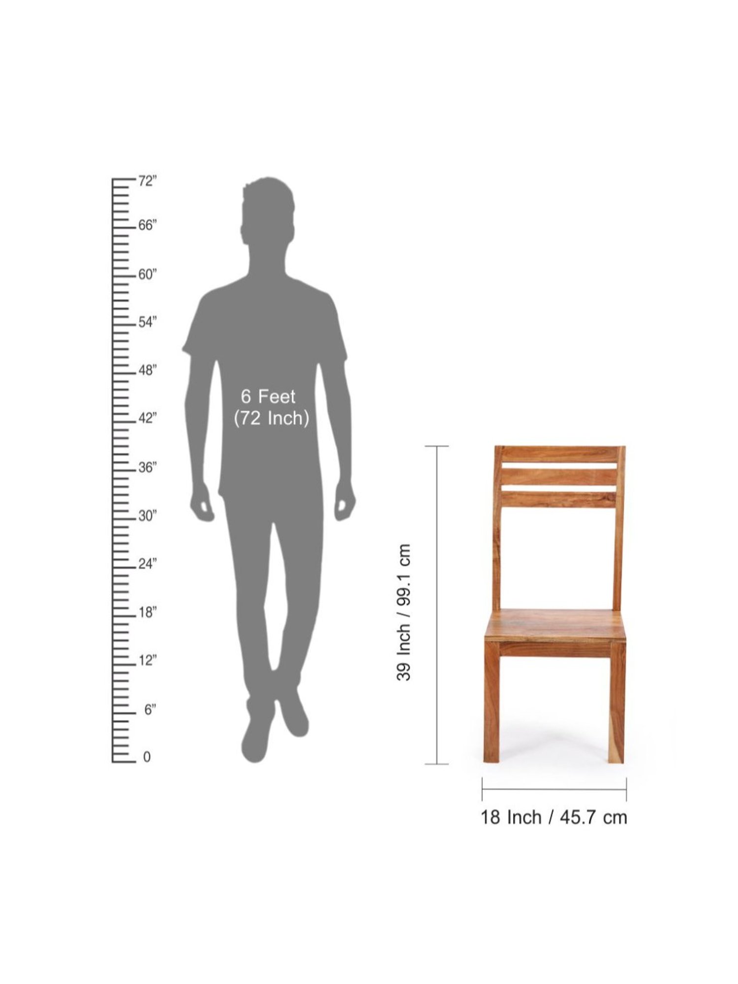 ExclusiveLane Centaur Beige Acacia Wood Handcrafted Dining Chair Natural Finish