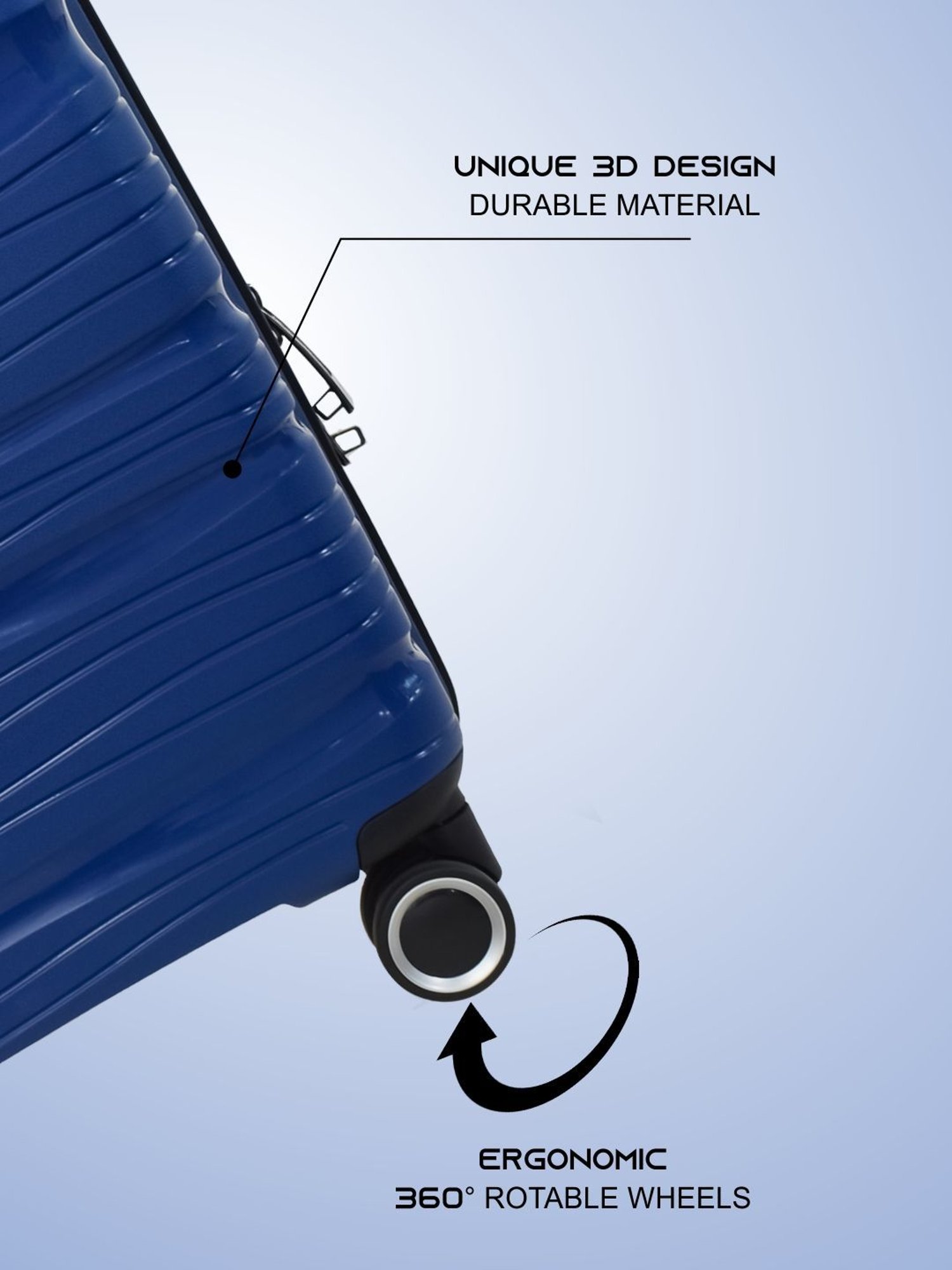 Swiss Military SWIRL Navy Blue Textured Hard Cabin Trolley Bag