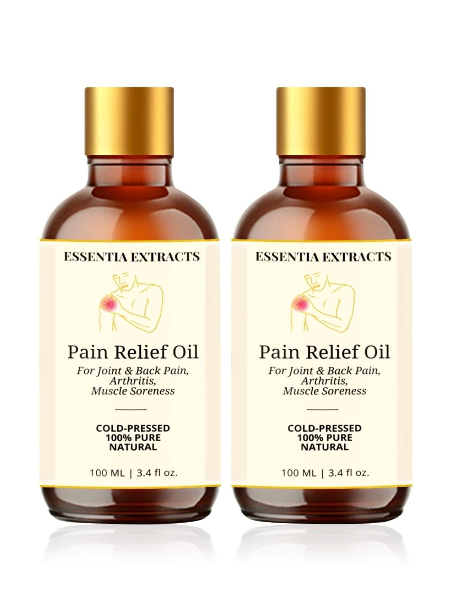 Essentia Extracts Ayurvedic Pain Relief Oil for Muscle & Joint Pain (Pack of 2) - 200 ml
