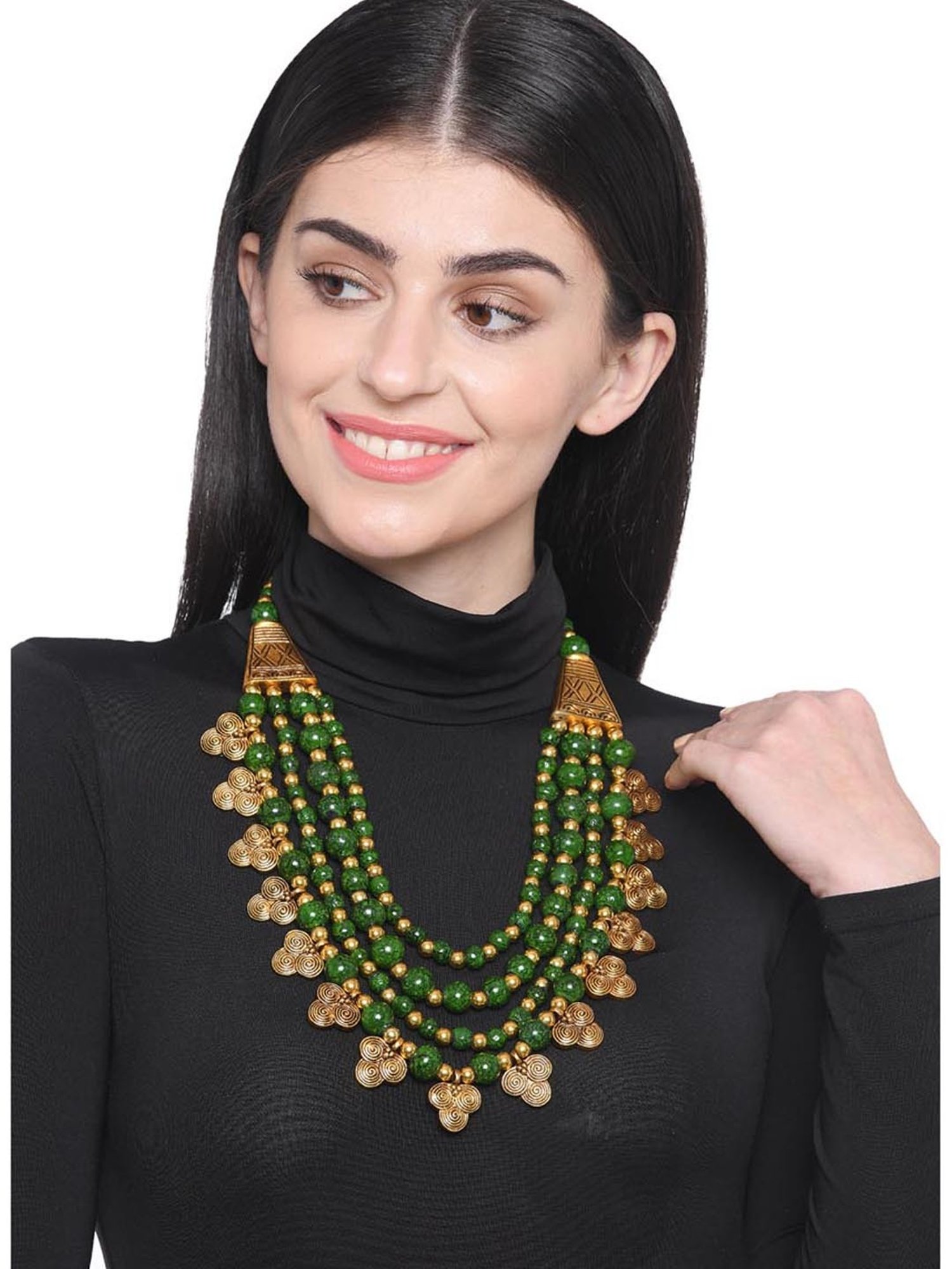 Imli Street Green & Golden Necklace