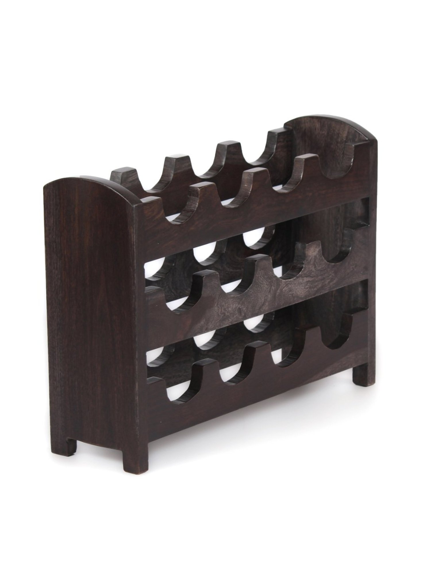 Ikiriya Kassel Dark Brown Wood Wine Rack