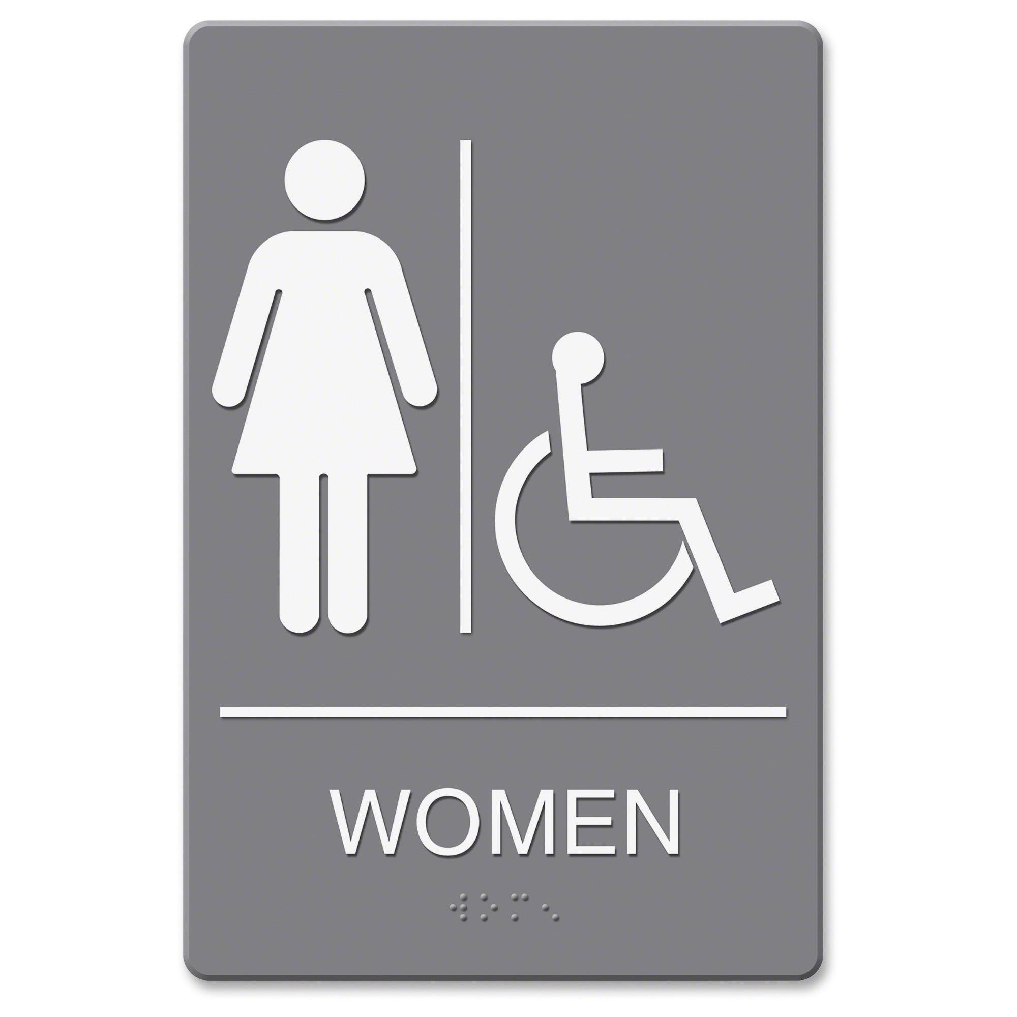 Headline Sign ADA Sign Women Restroom Wheelchair Accessible Symbol Molded