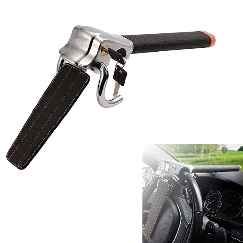 Car Steering Wheel Lock, Antitheft Locking Devices with Safety Hammer, Universal Fit for Cars, Light Trucks, Vans, and SUVs