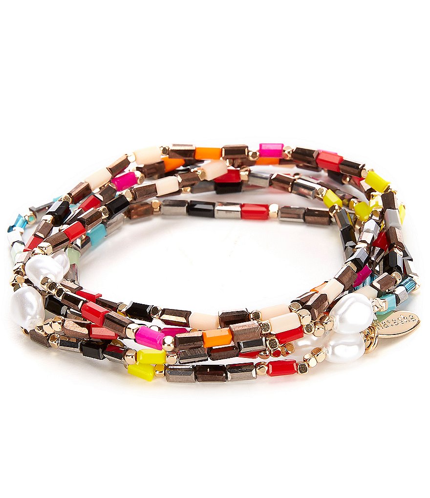 Natasha Accessories Beaded Stretch Bracelet