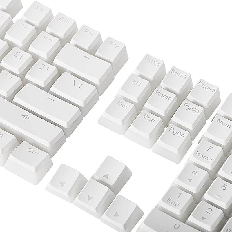 112 Double Shot PBT Pudding Keycap Set OEM Profile ANSI ISO Layout Backlit Keycaps with Translucent Layer for DIY MX Switches 606187 TKL104 RGB Mechanical Gaming Keyboard White