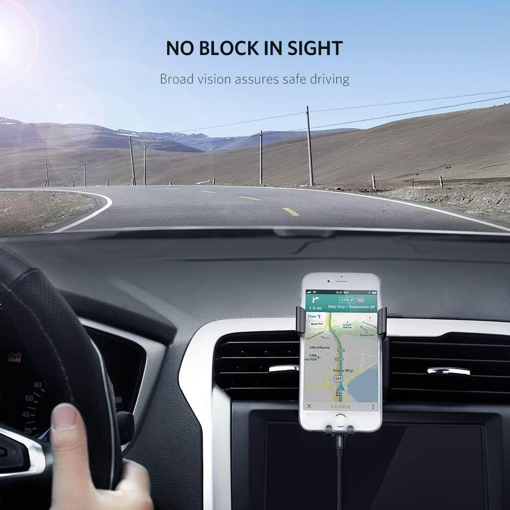 UGREEN Car Air Vent Mount Cell Phone Holder Gravity Compatible for iPhone Xs X XR 6S 7 Plus 8 5S 6, Samsung Galaxy S9 S7 Edge S8 S6, Google Pixel 2 XL, LG G6 Smartphone (Black)