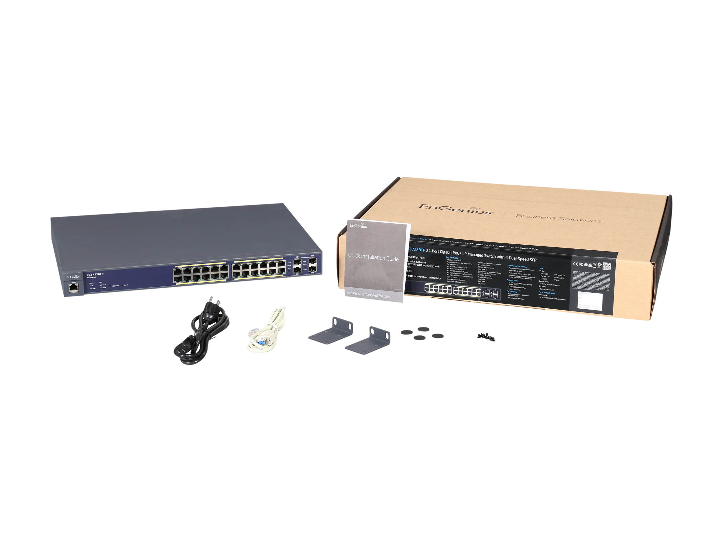 EnGenius EGS7228FP 24-Port Gigabit PoE+ L2 Managed Switch with 4 Dual-Speed SFP