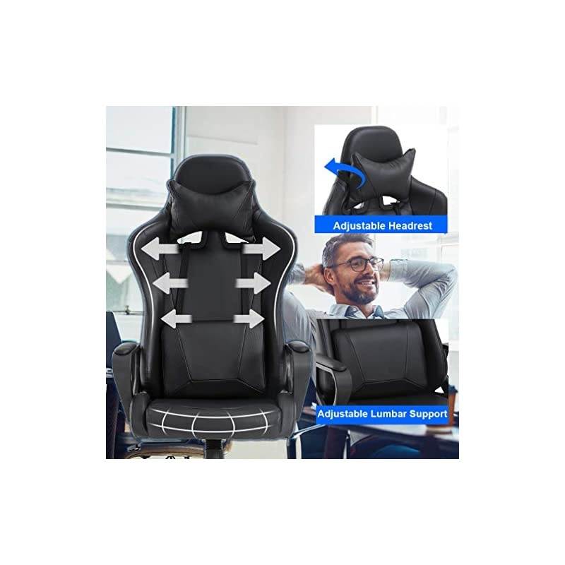 Chair Gaming Chair Desk Chair Ergonomic Racing Style Executive Chair with Lumbar Support Adjustable Stool Swivel Rolling Computer Chair for Women,Man