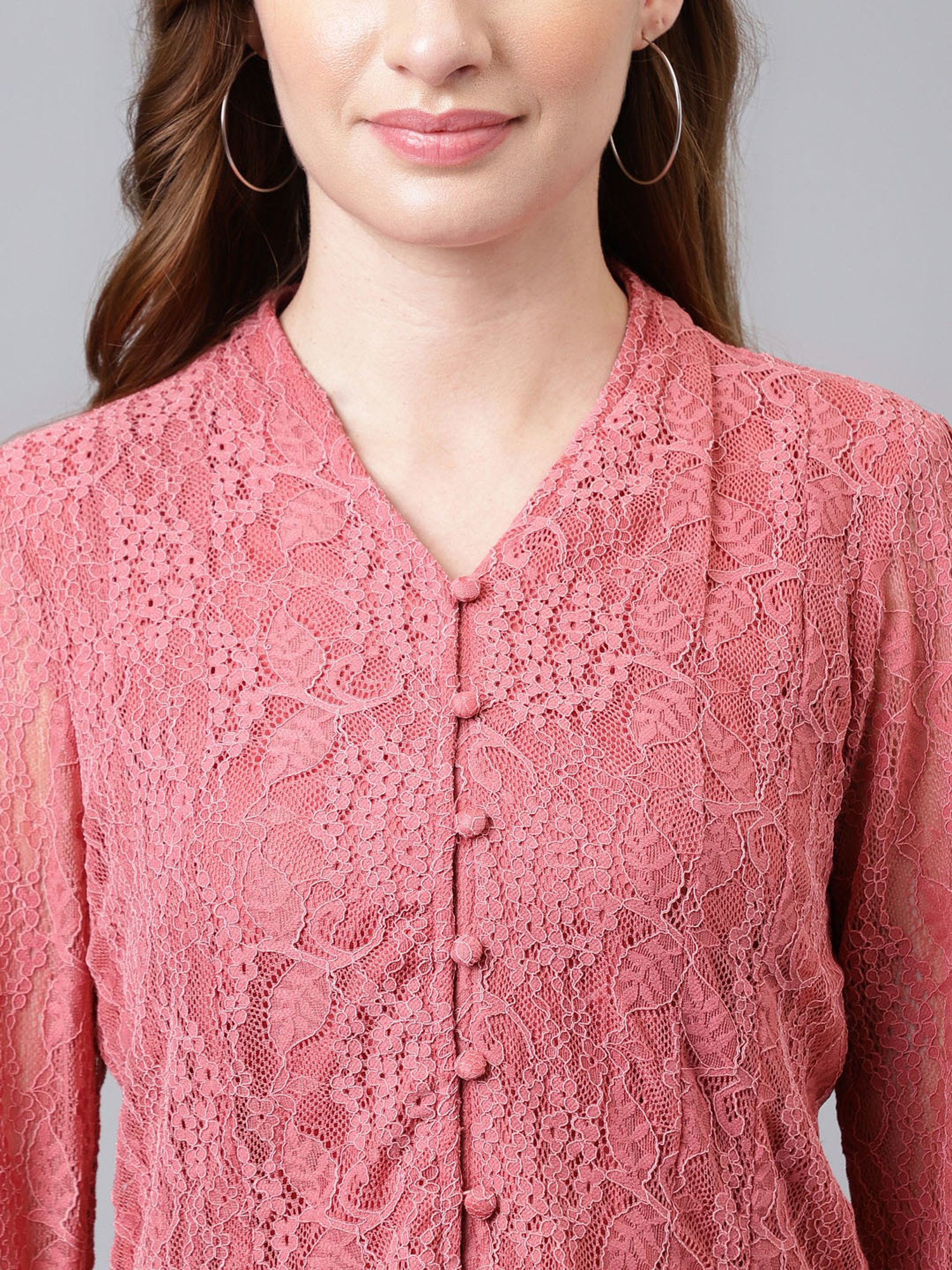 Latin Quarters Pink Lace Top