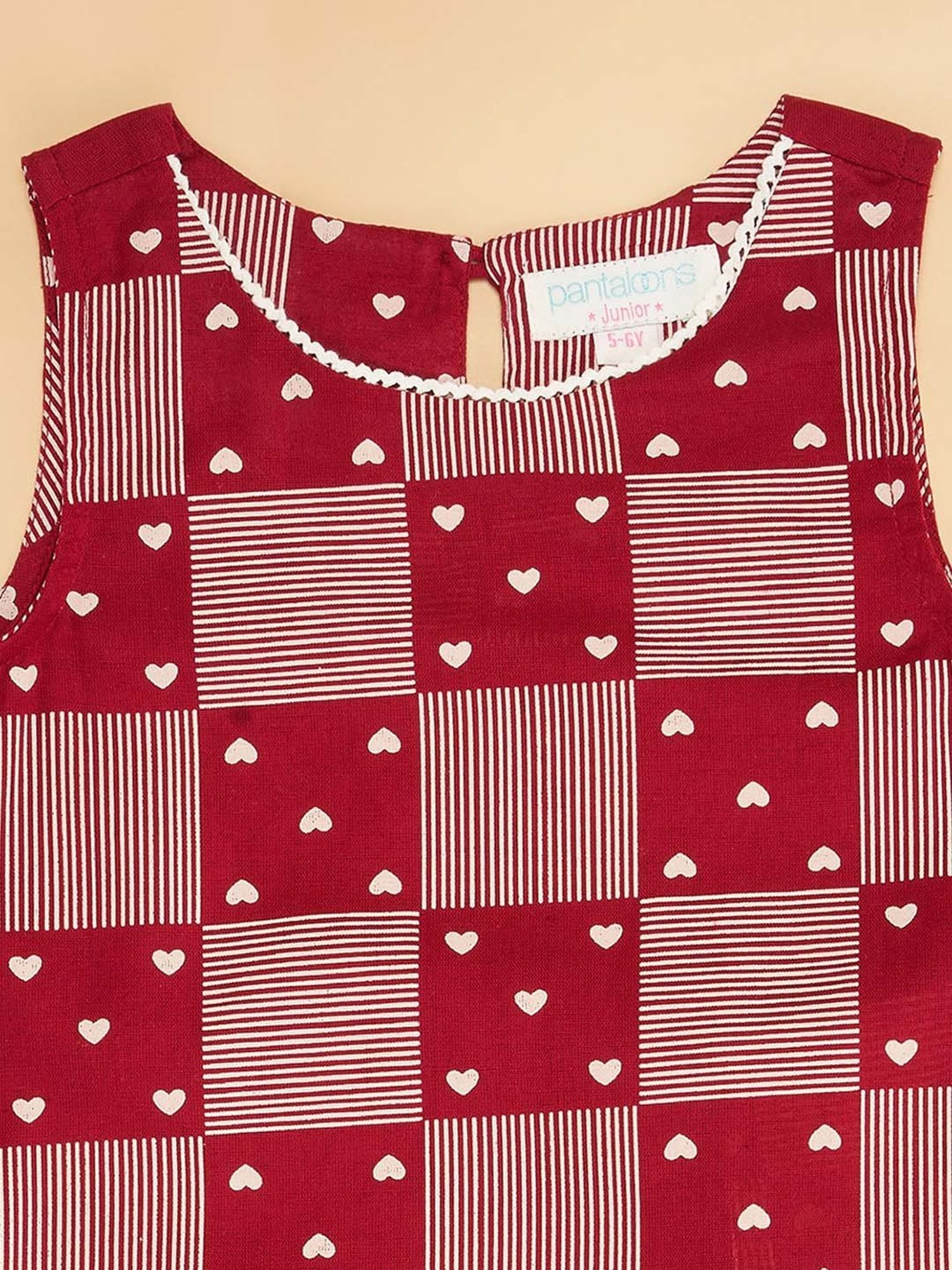 Akkriti by Pantaloons Kids Cherry Red Cotton Printed Dress