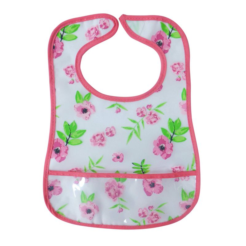 Neat Solutions Girl Printed Translucent Peva/Knit Terry Bib Set - Fox-Floral-Deer - 3pk