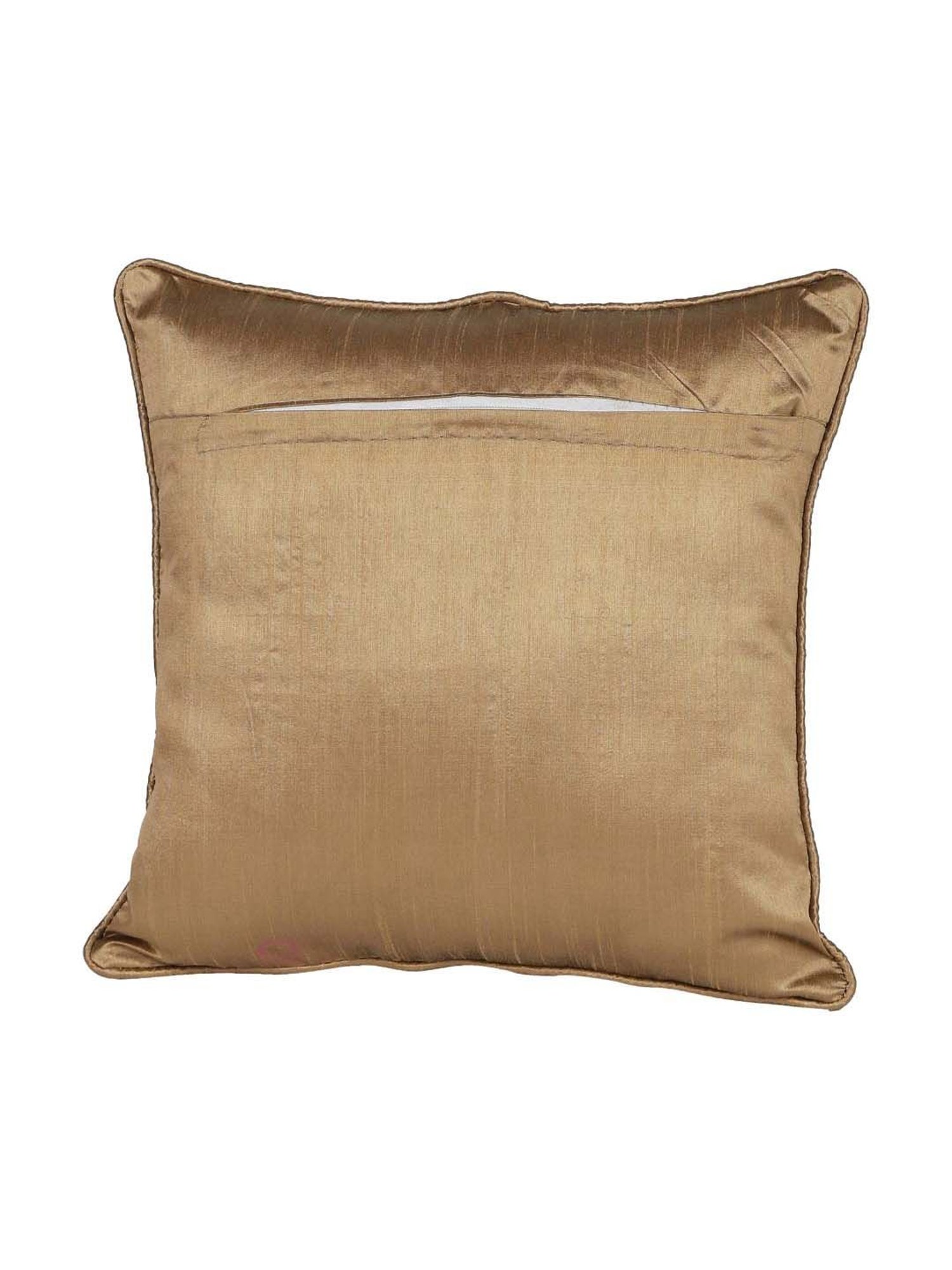 MFD HOME Furnishing Brown Jute Cushion Cover - Set of 5