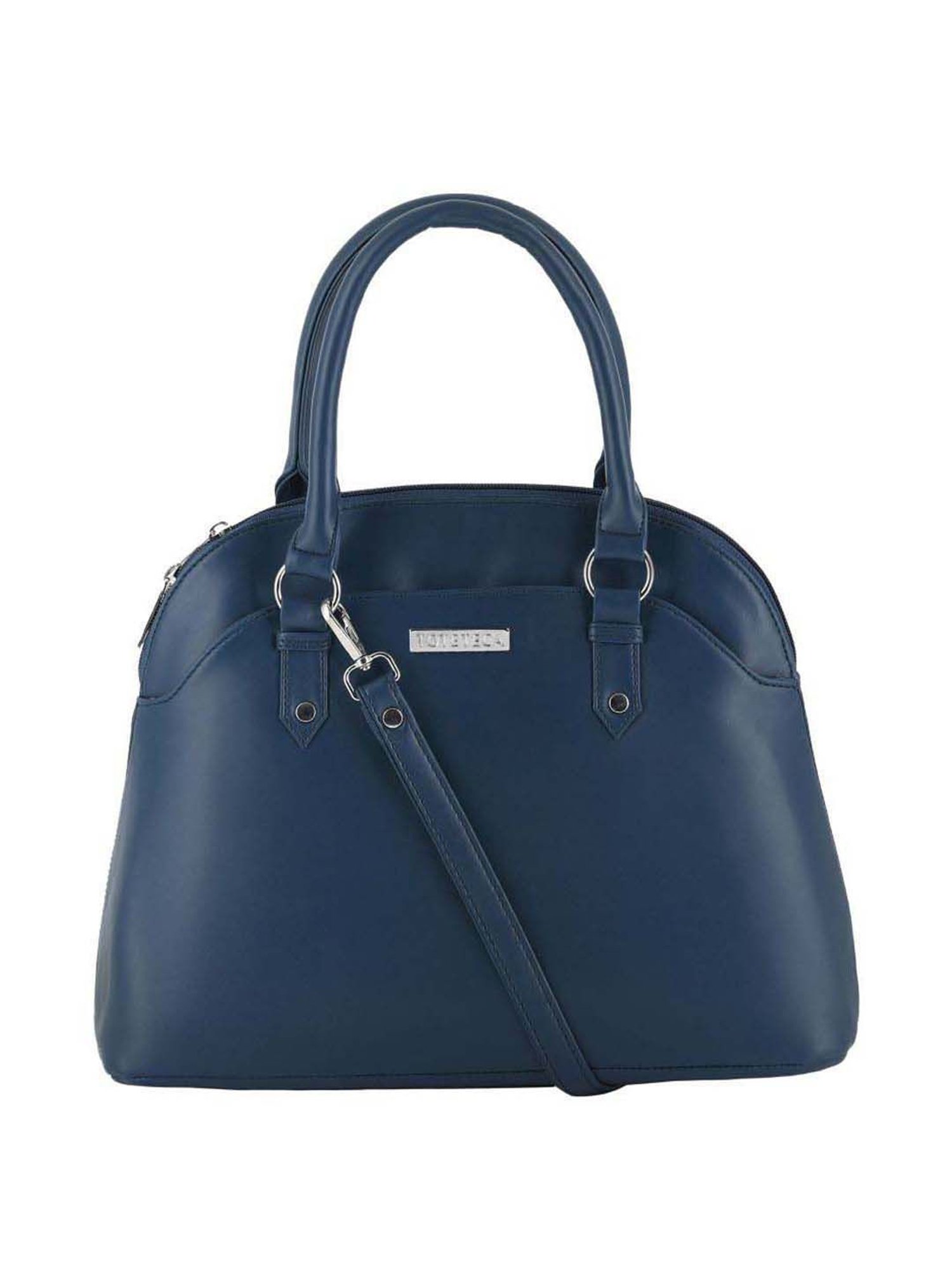 Toteteca Blue Solid Medium Handbag