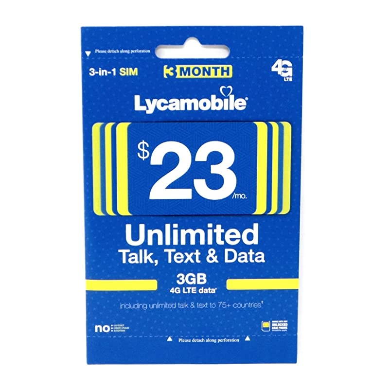 23 Plan Prepaid Sim Card Include 3 Month Service