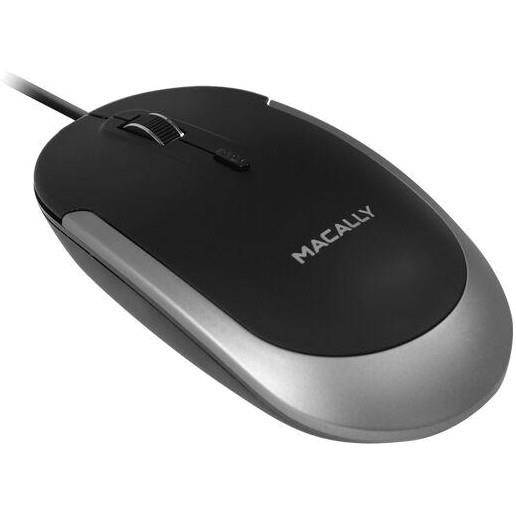 USB-C Optical Quiet Click Mouse for Mac/PC in Black & Aluminum Gray