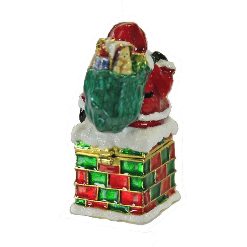 Hinged Trinket Box 2.5" Santa Chimney Box Christmas Presents  -  Decorative Figurines
