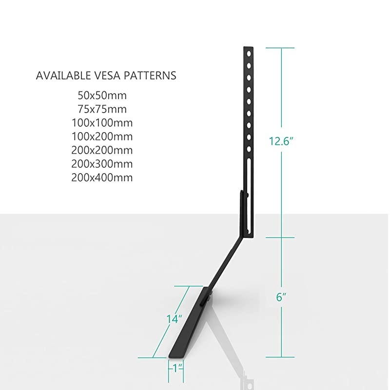 Universal TV Stand Table Top for Most 23 to 42 inch LED LCD Flat Screen TV VESA up to 200 by 400mm TVS002 Black