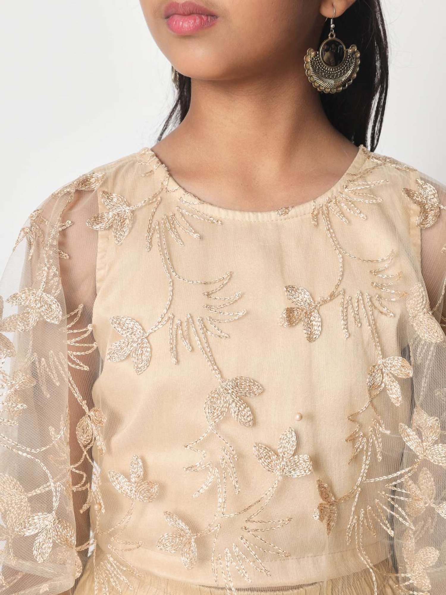 studiorasa Kids Beige Embroidered Top