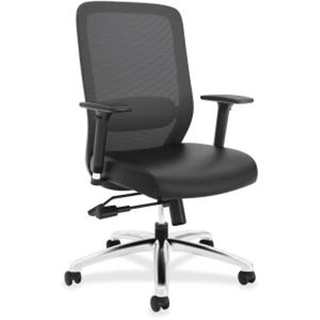 Basyx VL721SB11 High Mesh Back Executive Chair, Softhread Leatherseat, Black
