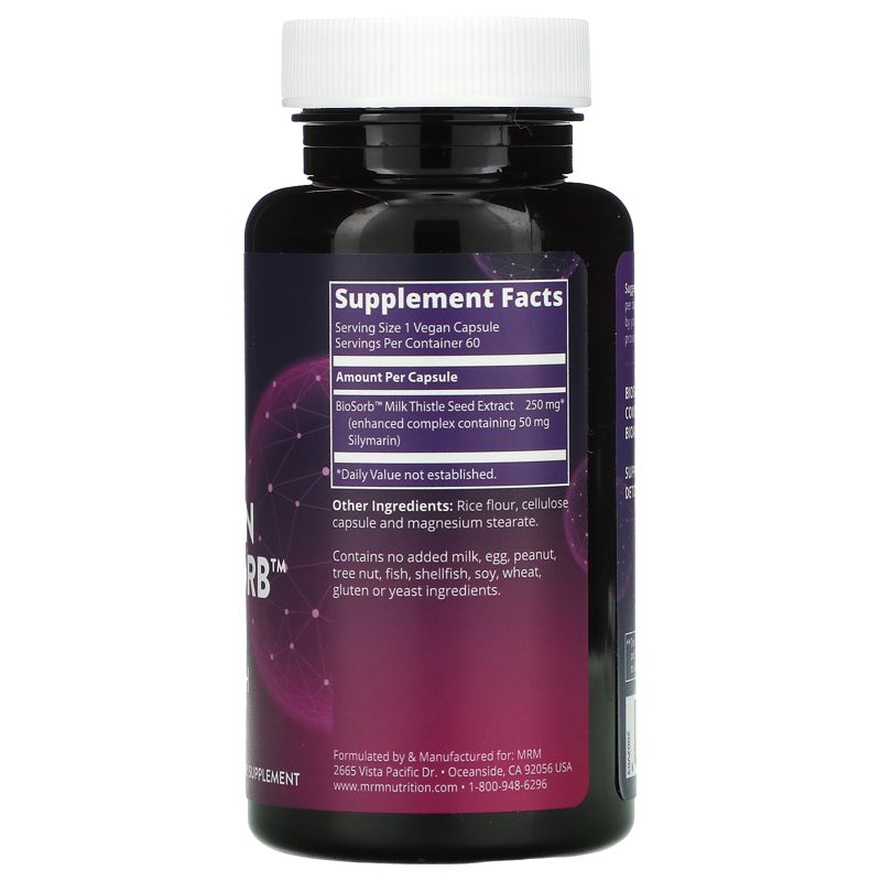 MRM Silymarin with Biosorb, 60 Vegan Capsules, Herbal Supplements