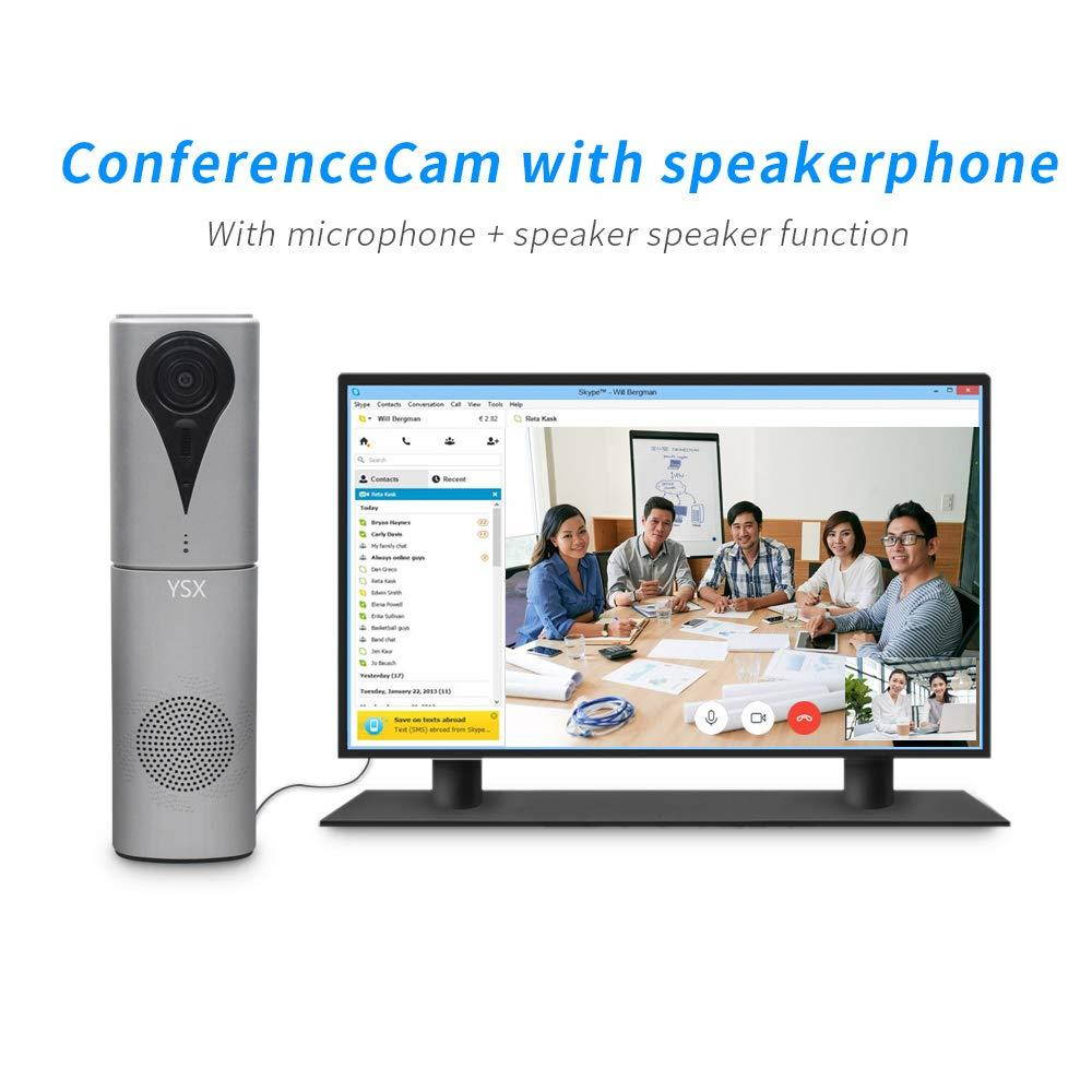 K8 USB 2.0 Plug and Play All in One Video Conference Camera for Small Meeting Room Full 1080P 105 Degree Wide Angle High Definition Video with Prime Lens,Built in Audio Microphone and Speaker