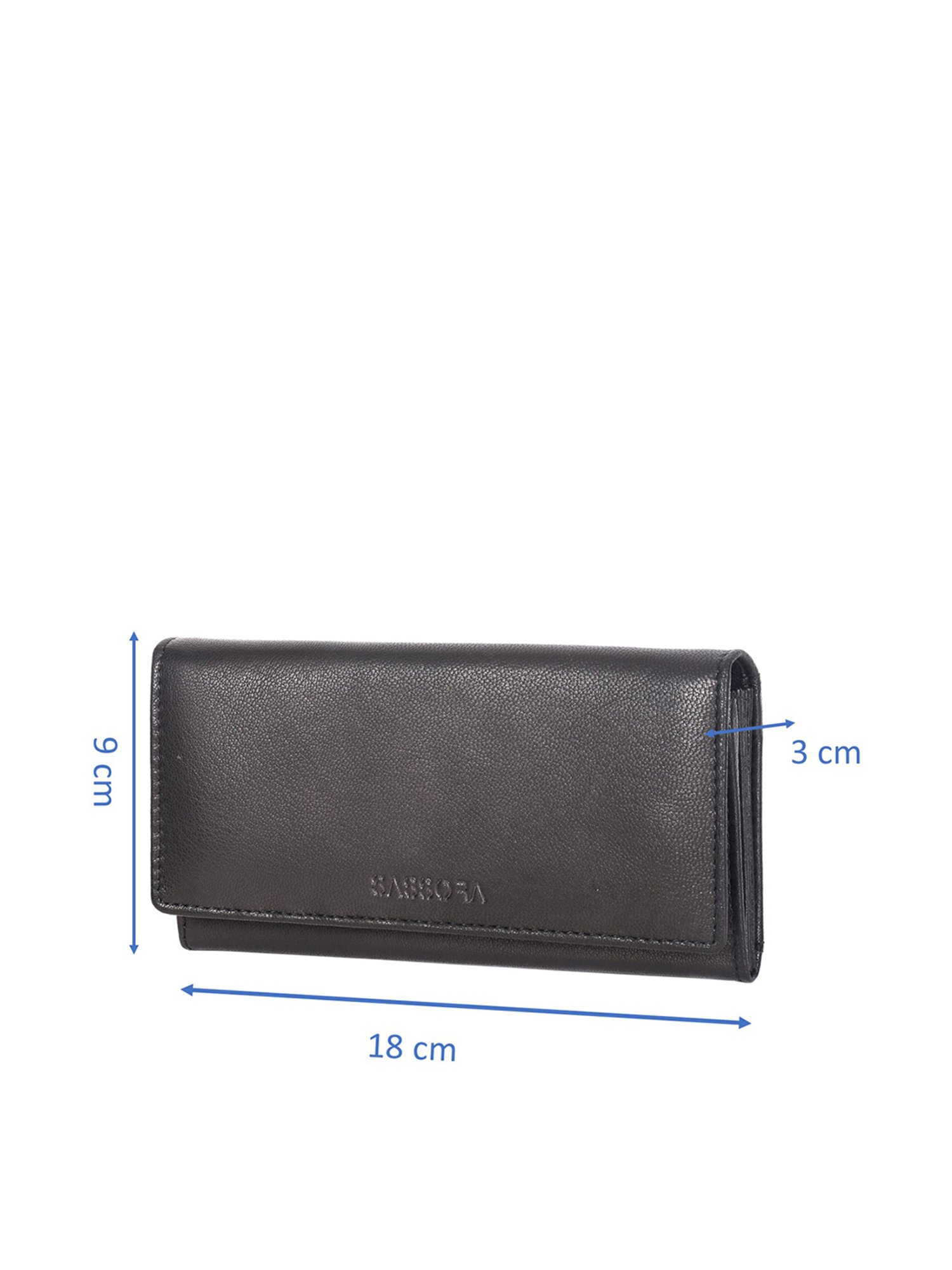 SASSORA Black Solid Rfid Wallet for Women
